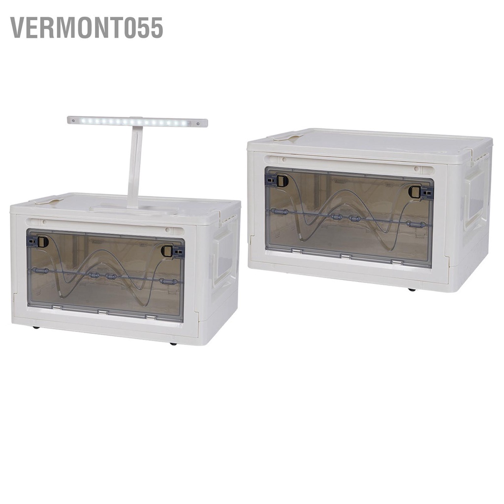 Vermont055 Trại Hộp Gấp Gọn Đa Năng Công Suất Lớn Cắm Ngoài Trời Bảo Quản Cốp Xe Ô Tô Màu Be Trong Suốt