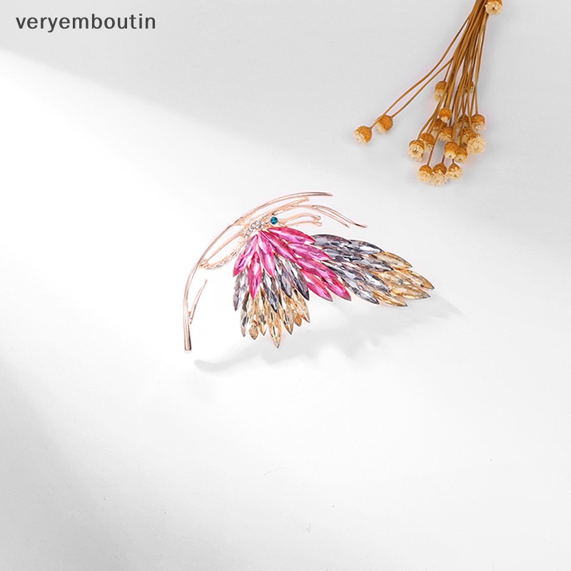 Ghim Cài Áo Hình Bướm Đính Pha Lê Màu Gradient Phong Cách Pháp Thanh Lịch Cao Cấp