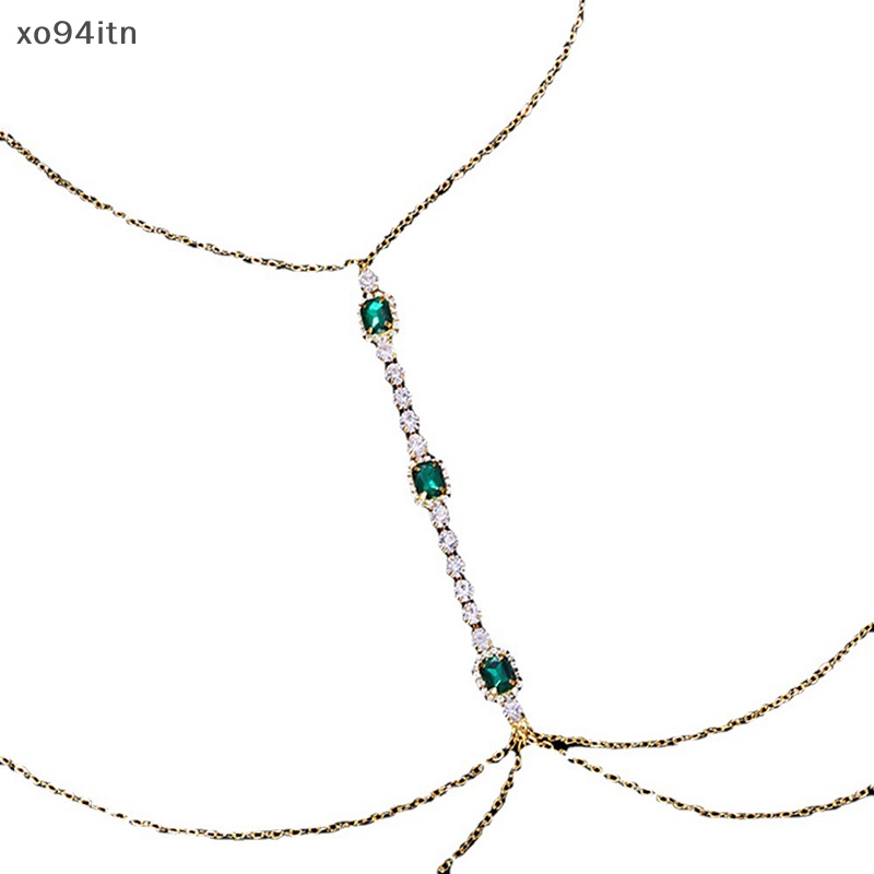 Tn Dây Đeo Cơ Thể Dạng Chuỗi Hạt Pha Lê Màu Xanh Lá Ngọc Thời Trang Quyến Rũ Cho Nữ Dự Tiệc Bãi Biển n