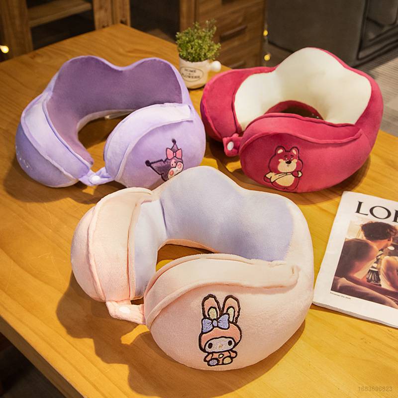 Gối Kê Cổ Hình Chữ U Kira Sanrio Kuromi Cinnamon mymelody Lotso Dùng Trong Văn Phòng