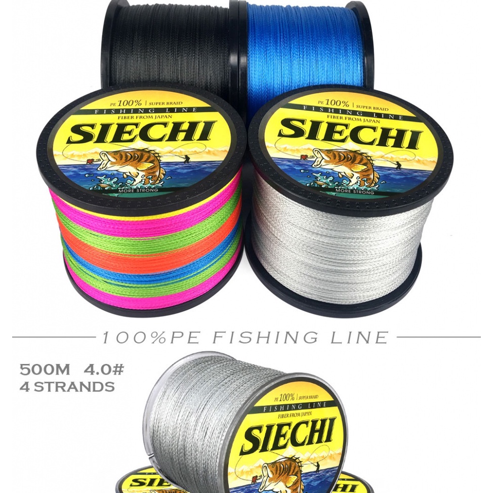 Cuộn Dây Câu Cá Bện 4 Sợi 1000M 500M 300M Chất Liệu PE