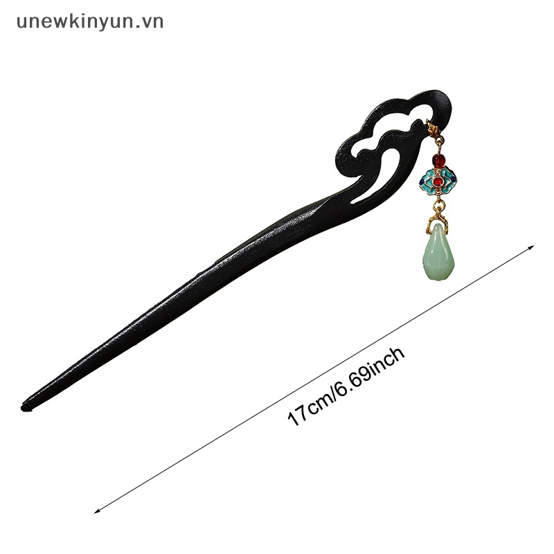 Trâm Cài Tóc Phối Tua Rua Đính Đá Ngọc Bích Phong Cách Trung Hoa Cổ Điển