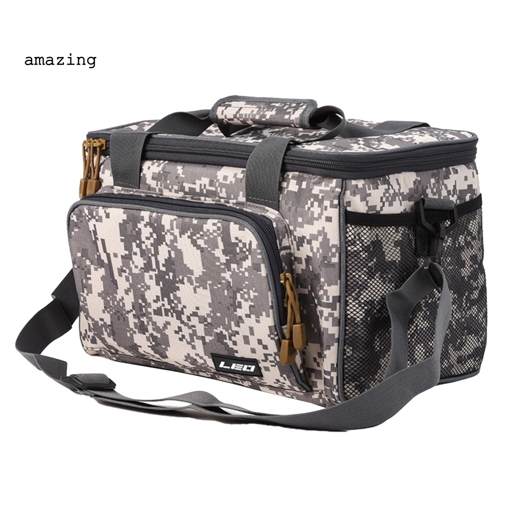 Túi Đựng Mồi Câu Cá Bằng Vải Bạt Cứng 600D Đeo Vai Nhiều Túi Có Khóa Kéo Tùy Chỉnh Sức Chứa Lớn