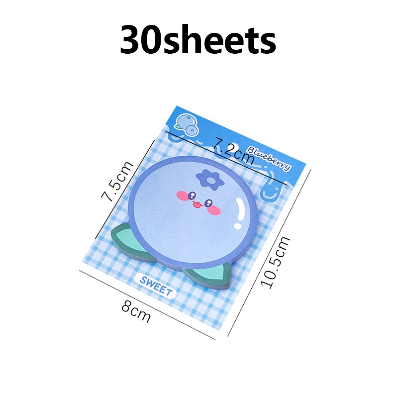 Set 30 Tờ Giấy Dán Ghi Chú Họa Tiết Trái Cây Hoạt Hình Dễ Thương