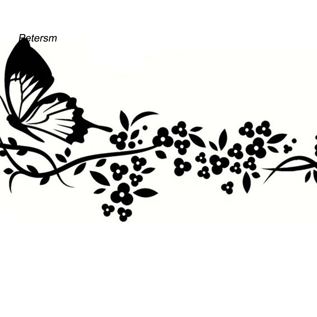 Miếng Dán Cửa Sổ Xe Hơi Bằng Nhựa PP Hình Hoa Và Bướm Đẹp Mắt Tiện Dụng