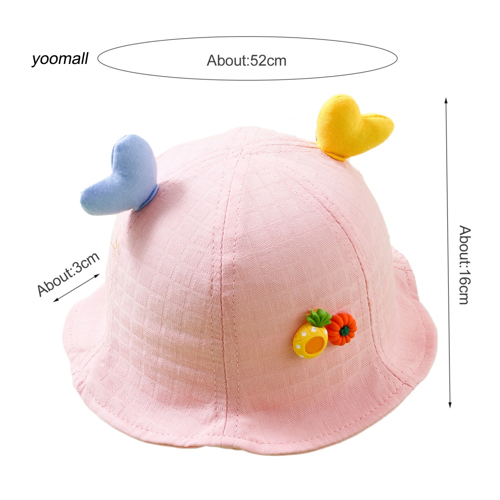 Mũ Tai Bèo Chống Nắng Thoáng Khí Hình Trái Tim Cho Bé Sơ Sinh