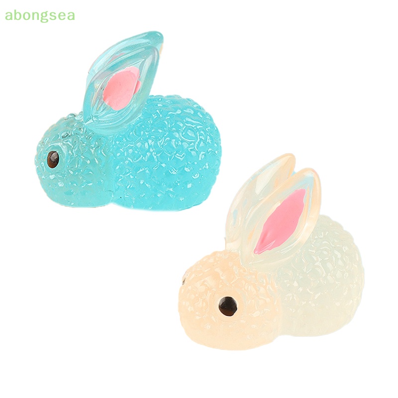 Bộ 5 Tượng Thỏ Mini Dạ Quang Trang Trí Tiểu Cảnh