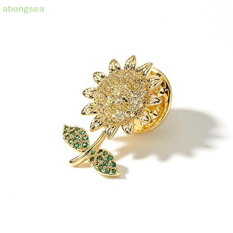 Ghim Cài Áo Hình Hoa Hướng Dương Đính Đá Lấp Lánh Chống Ánh Sáng Dành Cho Trang Trí