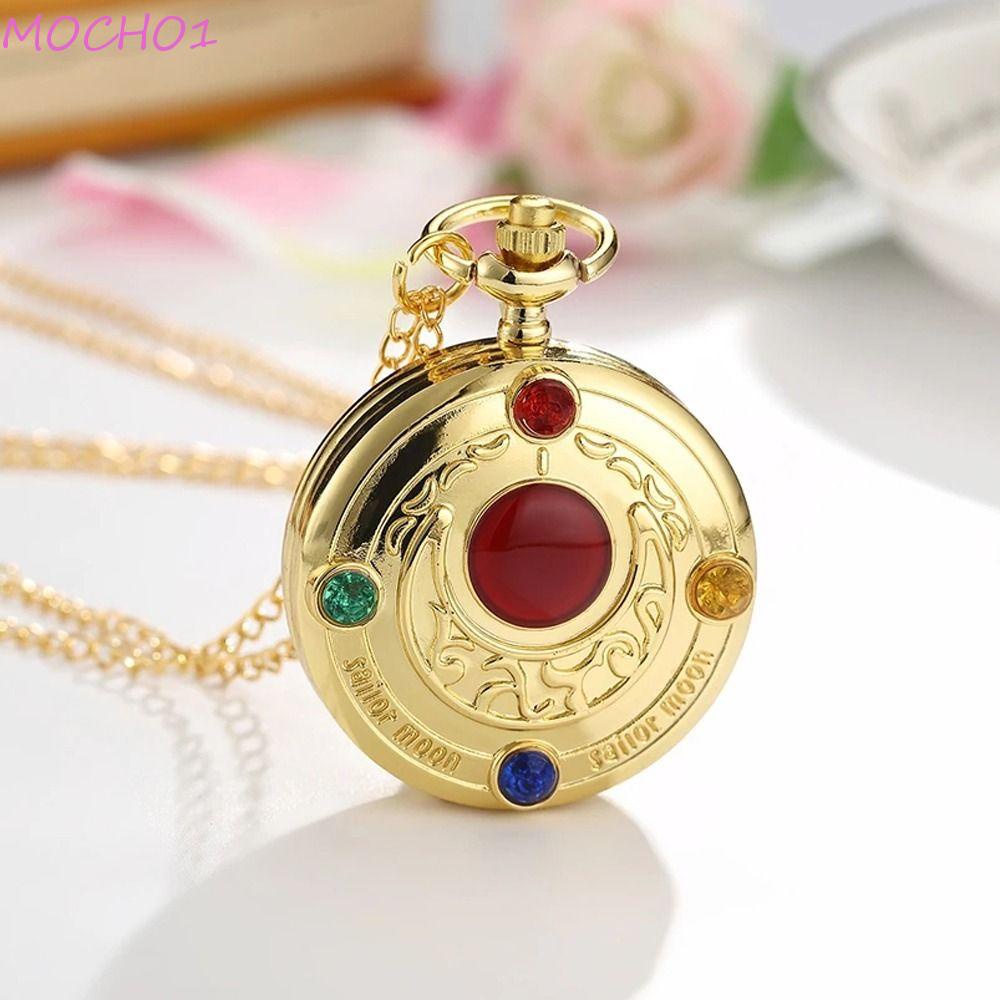 Mocho1 Đồng Hồ Bỏ Túi Hình Thủy Thủ Mặt Trăng Ngọt Ngào Dễ Thương Cho Nữ|Đồng Hồ Đeo Tay Hình Thẻ Bài SAKURA Hoạt Hình|Vòng cổ Mặt Đồng Hồ