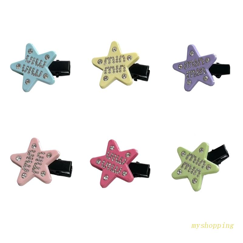 Kẹp Tóc Mỏ Vịt Hình Ngôi Sao Đính Đá Thời Trang Xuân Hè Cho Nữ