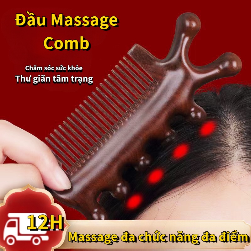Lược Gỗ Đàn Hương Mát Xa Làm Dày Tóc