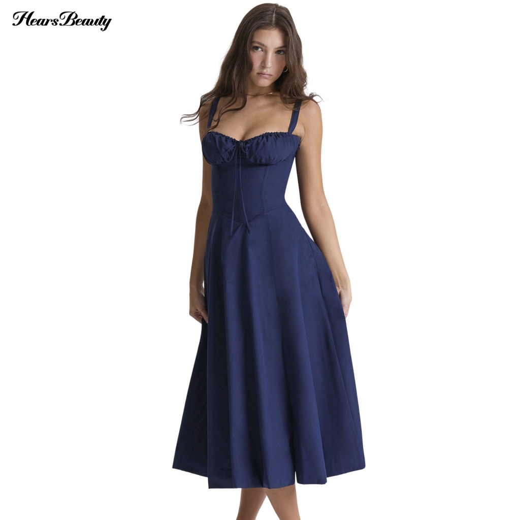 Đầm Midi Cổ Khoét Sâu Thời Trang Dạo Phố Sành Điệu