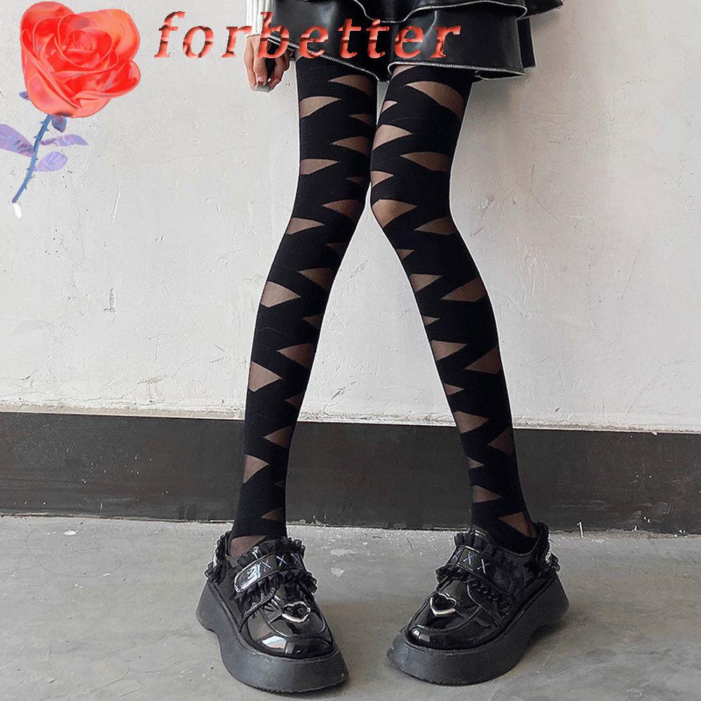 Quần Tất Lưới Trong Suốt Đan Dây Chéo Phong Cách Lolita Cho Nữ