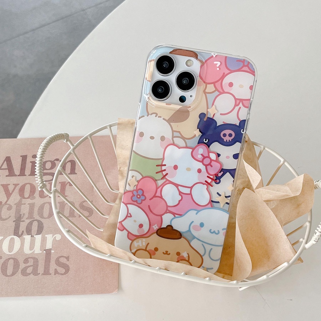 Ốp Điện Thoại Imd Mềm Trong Suốt In Hình Sanrio Hoạt Hình Dễ Thương Cho iPhone 14 13 12 11 Pro Max