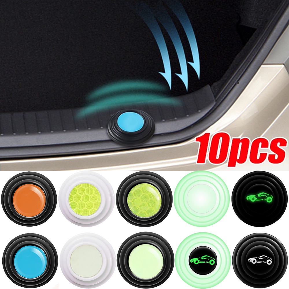 Set 1 / 10 Đệm Silicone Dán Cửa Xe Hơi Chống Va Chạm / Tiếng Ồn Màu Dạ Quang