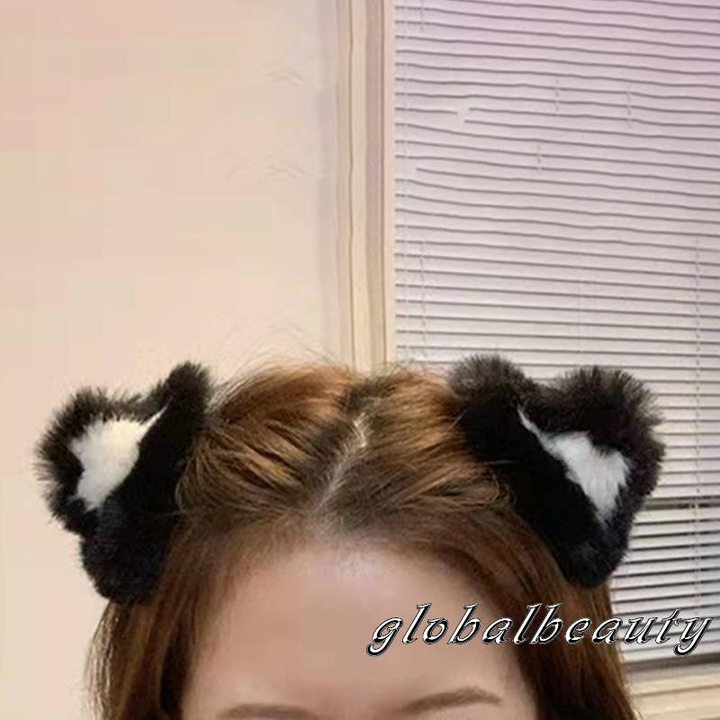 Kẹp Tóc Tai Thỏ Phối Lông Dễ Thương Dành Cho Nữ
