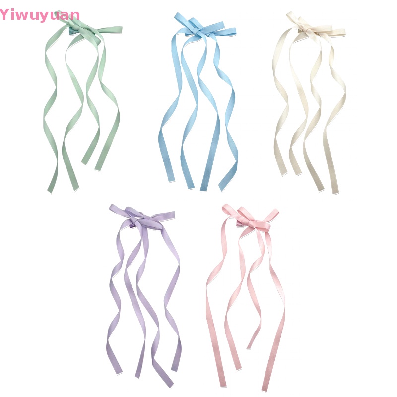 Bộ 2 Kẹp Tóc Nơ Dài Thời Trang Mới Cho Nữ