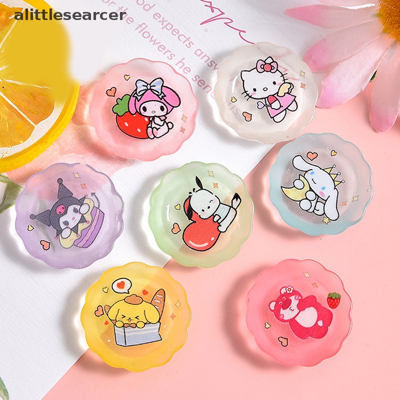 Set 10 Đĩa Sanrios Hoạt Hình Mini Bằng Nhựa Resin Trang Trí Điện Thoại DIY