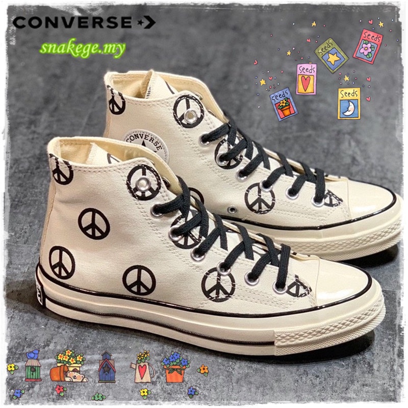 Snnn Snnn230515 Hàng Mới Về Giày Vải Canvas Cao Gót Màu Trắng In Chữ Con44se Peace Chống Trượt Thời Trang Thường Ngày Cho Cặp Đôi Nam Và Nữ