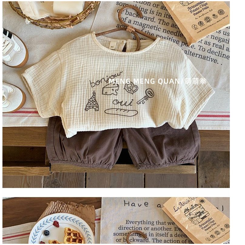 Áo Thun Cotton Mỏng Ngắn Tay Phối Nút Mở Thời Trang Hè Dành Cho Trẻ 2023