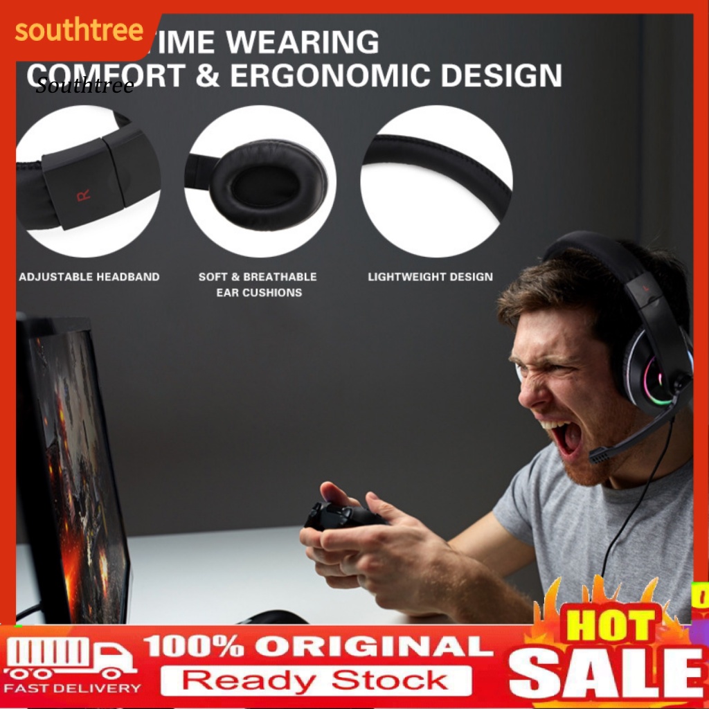 Tai Nghe Chơi Game Có Dây Giảm Tiếng Ồn SY722 Với Đèn RGB 3.5mm