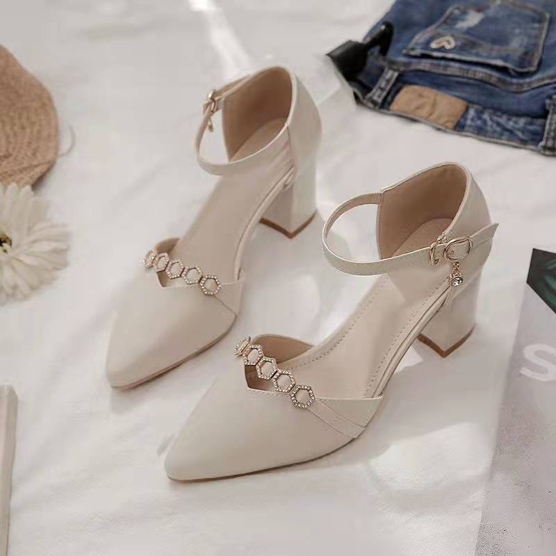 Sandal Cao Gót Mũi Nhọn Thiết Kế Mới Thời Trang Mùa Hè 2023 Dành Cho Nữ