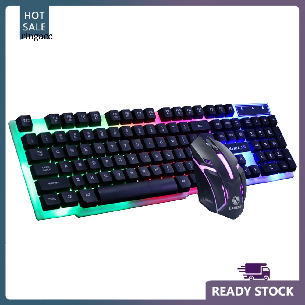 Bộ Bàn Phím Và Chuột Chơi Game 1200dpi Có Đèn Led Nhiều Màu Sắc