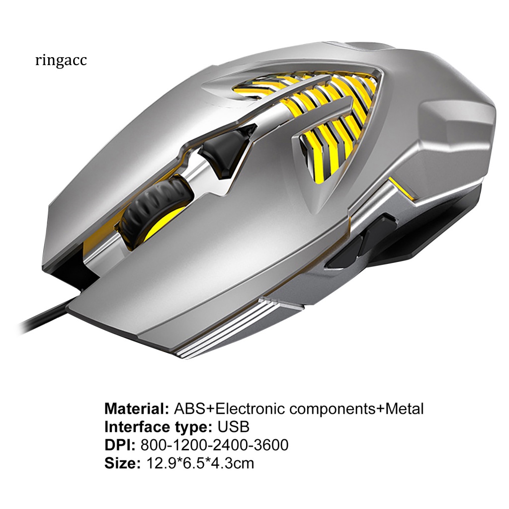 Chuột Chơi Game RGA Q1 Có Dây Chống Sốc RGB 3600DPI USB Esports Chất Lượng Cao