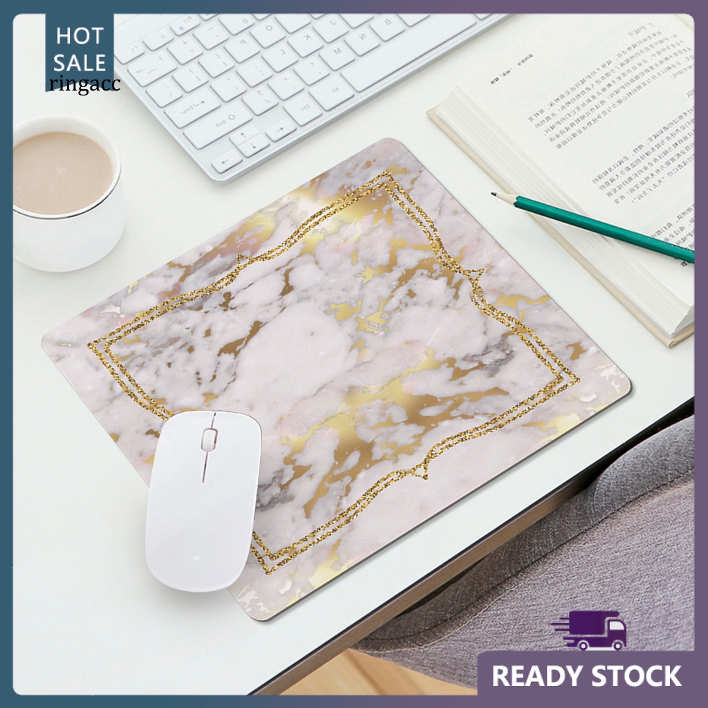 Tấm Lót Chuột Cao Su Mềm Chống Trượt Họa Tiết Cẩm Thạch RGA Màu Vàng Kim Dành Cho Chơi Game