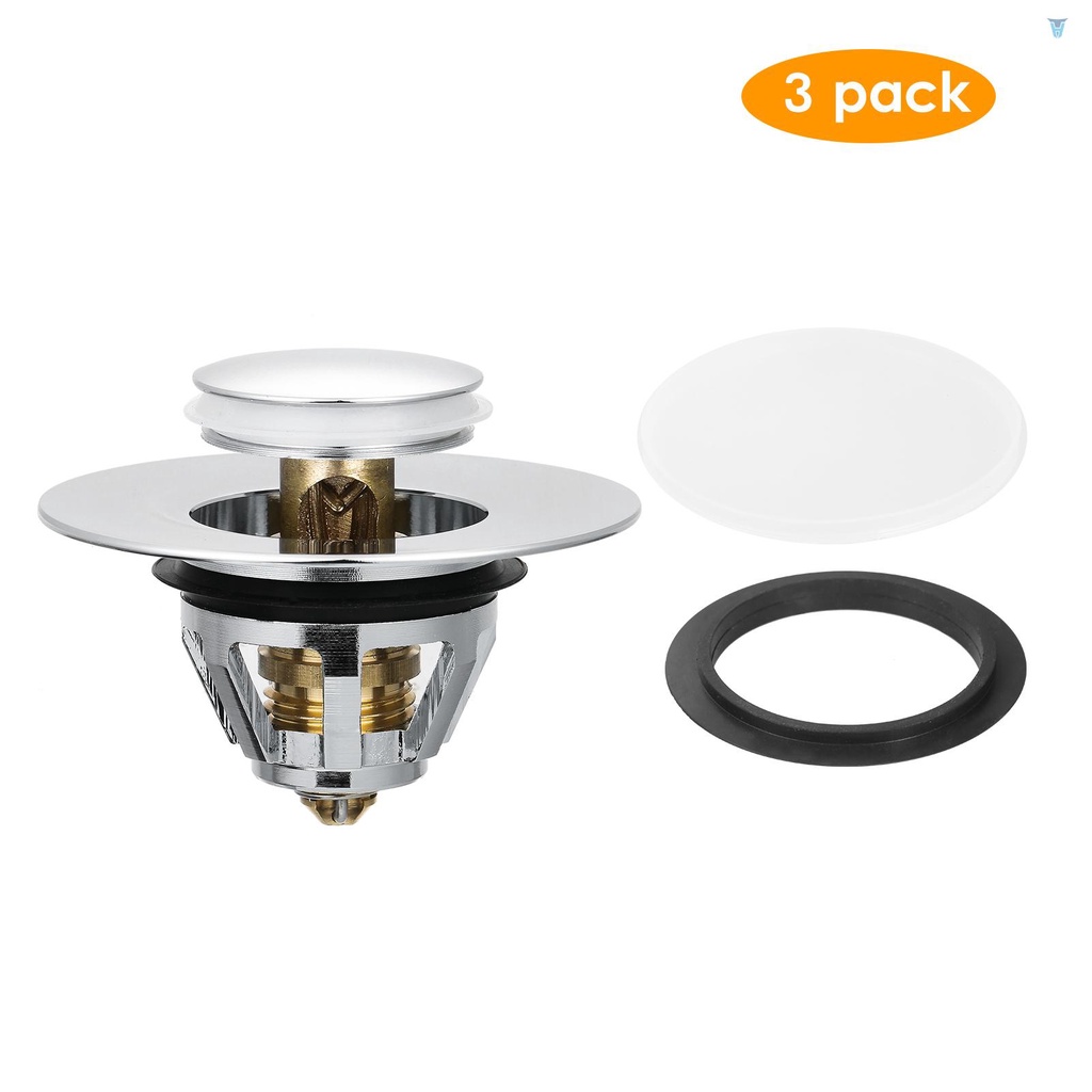 Bộ 3 Nắp Chặn Cống Thoát Nước Bồn Rửa Bằng Thép Không Gỉ Thông Dụng Chống Tắc Nghẽn Cho Nhà Bếp / Phòng Tắm