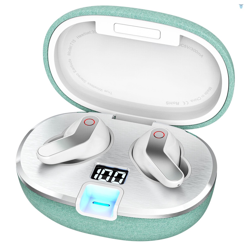 Tai Nghe Nhét Trong T15 TWS Bluetooth 5.0 Không Dây Điều Khiển Cảm Ứng Chống Thấm Nước IPX5 Tích Hợp Mic Pin Sạc 400mAh