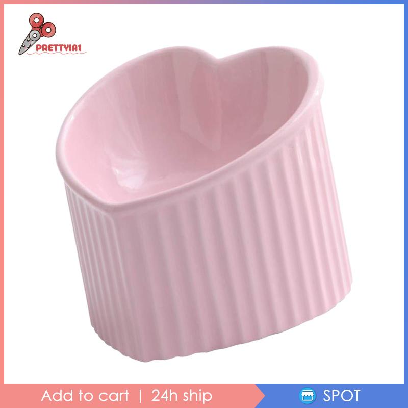 [Prettyia1] Bát Sứ Đựng Thức Ăn Cho Mèo Nghiêng Dễ Thương Bằng Tay