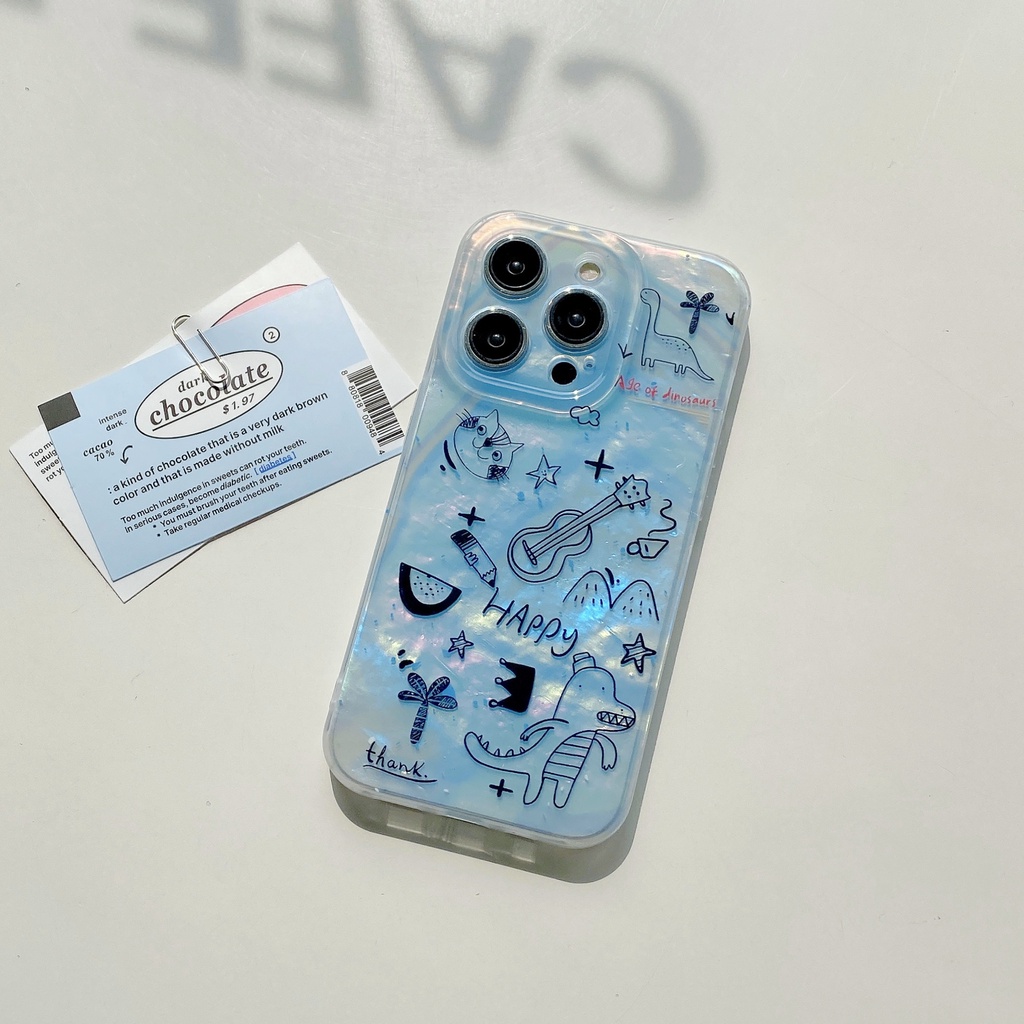 Ốp Điện Thoại TPU Chống Sốc In Hình Khủng Long Cho IPhone 14 13 12 11 Pro MAX 14 PLUS X XR XS MAX