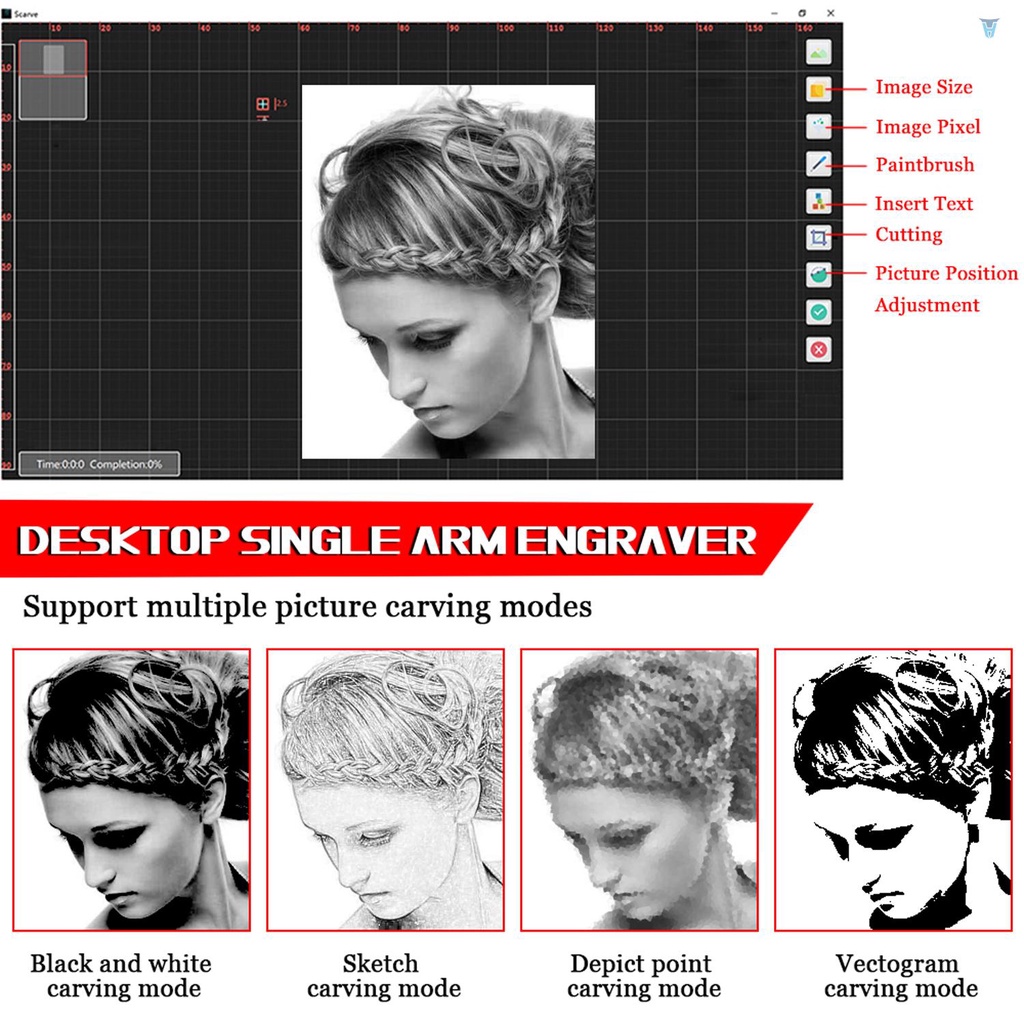 Đầu Khắc Đơn Mini DIY Chuyên Dụng Cho Máy Khắc