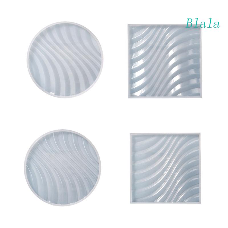 Khuôn Silicone Làm Đế Lót Ly Hình Vuông Gợn Sóng DIY