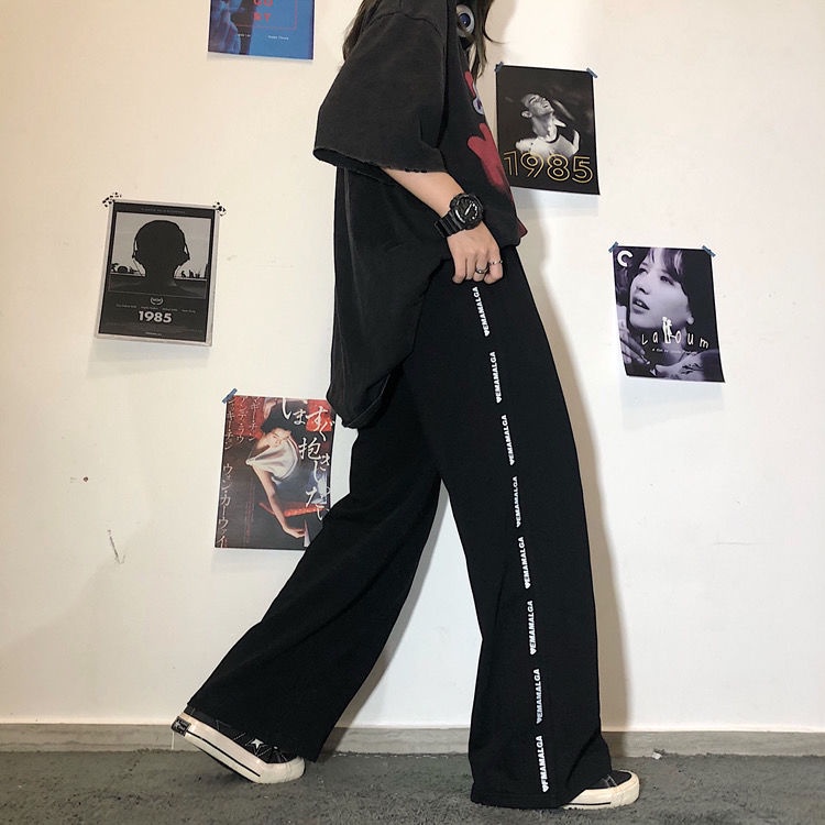 Quần Thể Thao Ống Rộng Thiết Kế Mới Đơn Giản Thời Trang Theo Phong Cách Hàn Quốc Cho Nữ