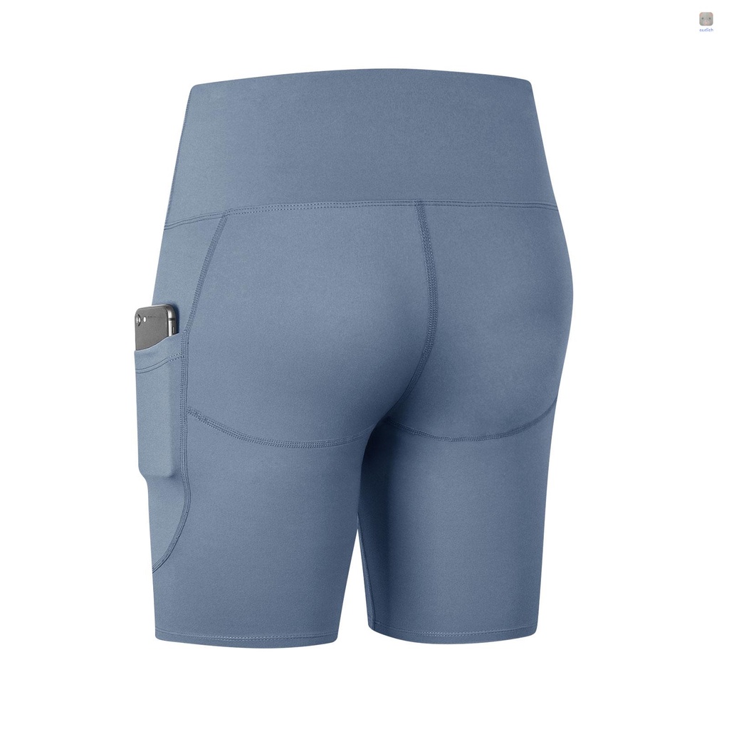 Quần Short Thể Thao Lưng Cao Có Túi Thời Trang Cho Nữ