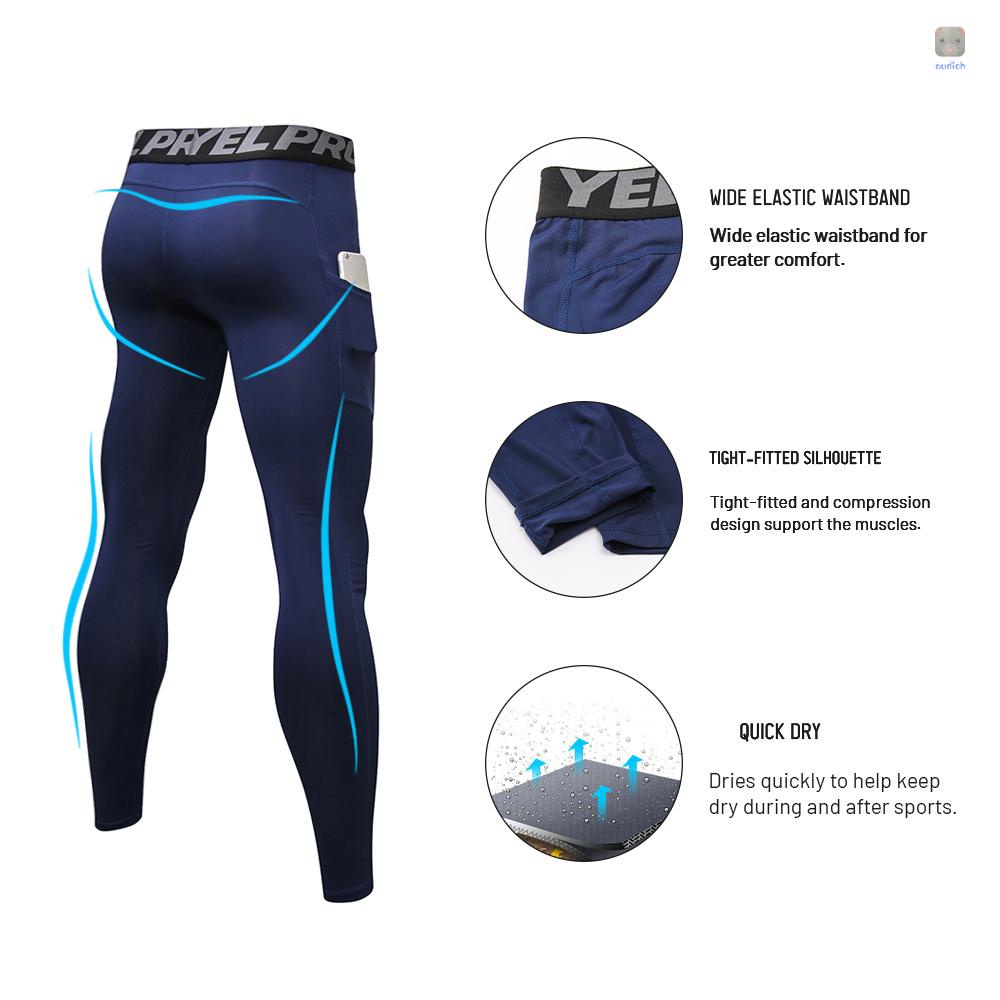 Bộ 3 Quần Legging Thể Thao Mau Khô Có Túi Dành Cho Nam