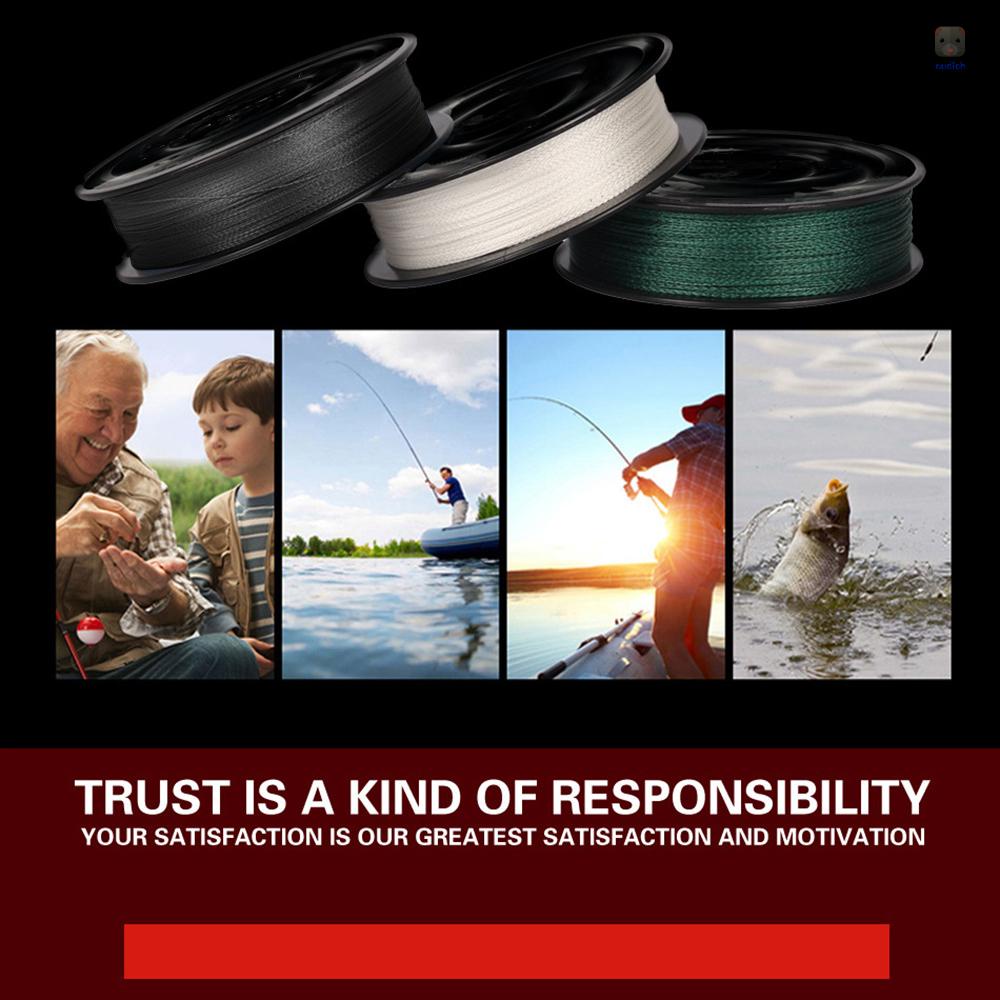 Cuộn Dây Câu Cá Bện 4 Sợi 100M 12-80LB Bằng PE Siêu Bền Chống Mài Mòn