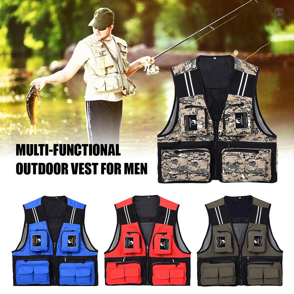 Áo Khoác Câu Cá Sát Nách Lixada Nhiều Túi Thoáng Khí Cho Nam