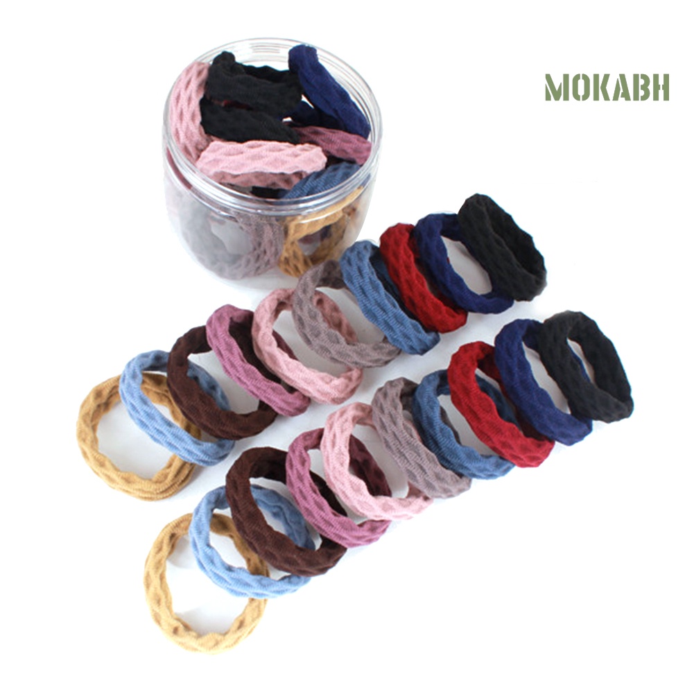 Bộ 20 Dây Cột Tóc Co Giãn Nhiều Màu Sắc Thời Trang Cho Nữ