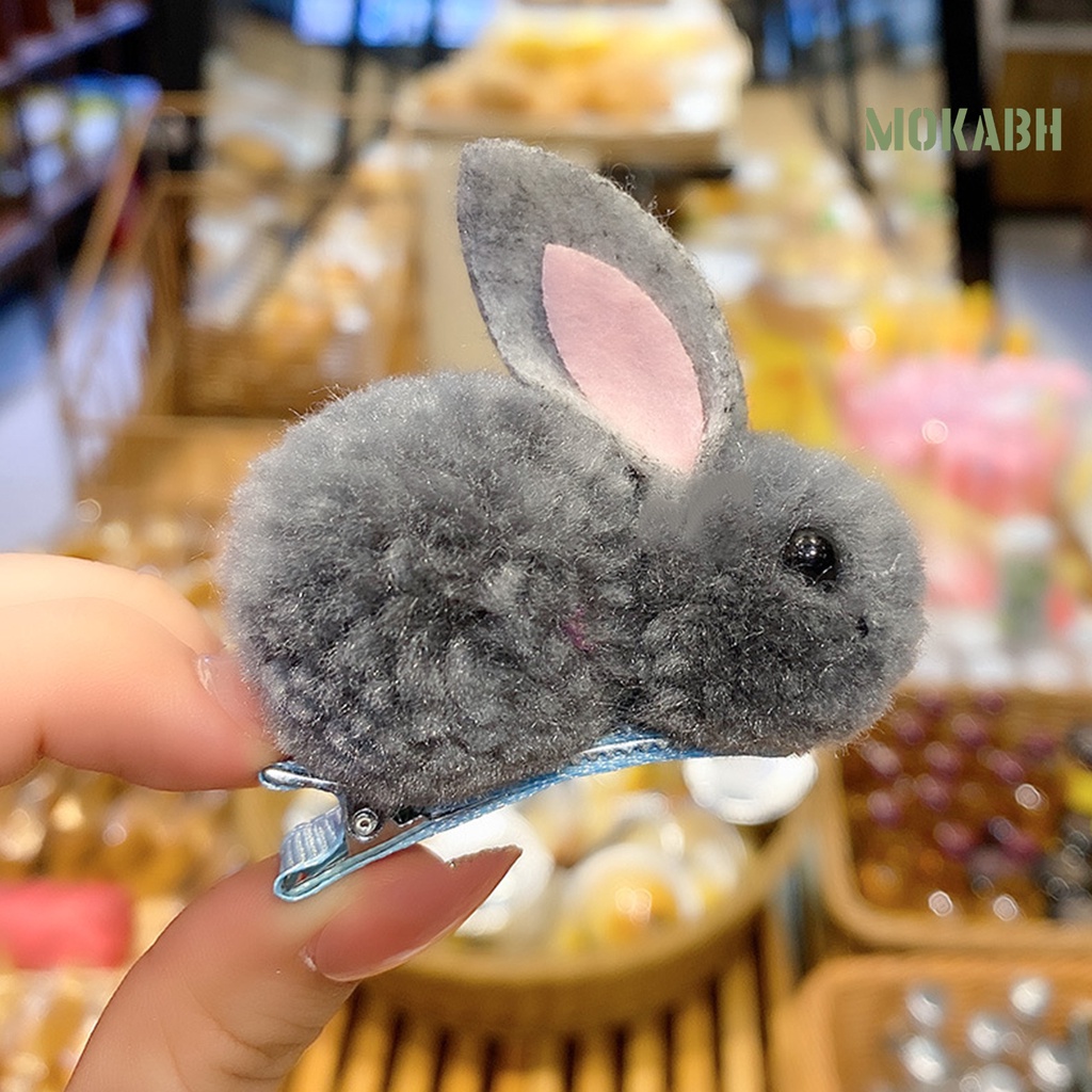 [Mok Abh] Kẹp Tóc Hình Thỏ Hoạt Hình Nhiều Màu Sắc Thuận Tiện Cho Trẻ Em