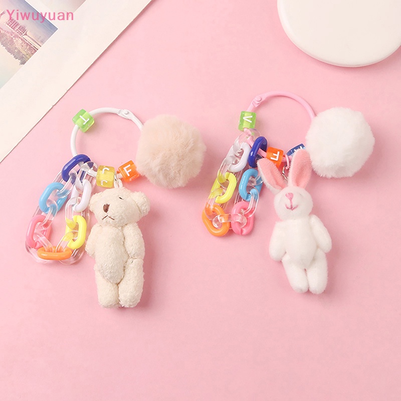 Móc Khóa Thỏ Nhồi Bông Dễ Thương Trang Trí Ba Lô / Túi Xách Mới
