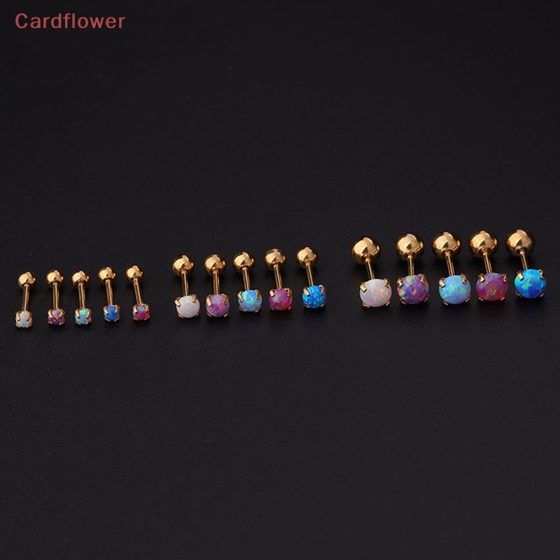 1 Khuyên Tai Dạng Xoắn Ốc Đính Đá Opal Nhiều Màu Mới