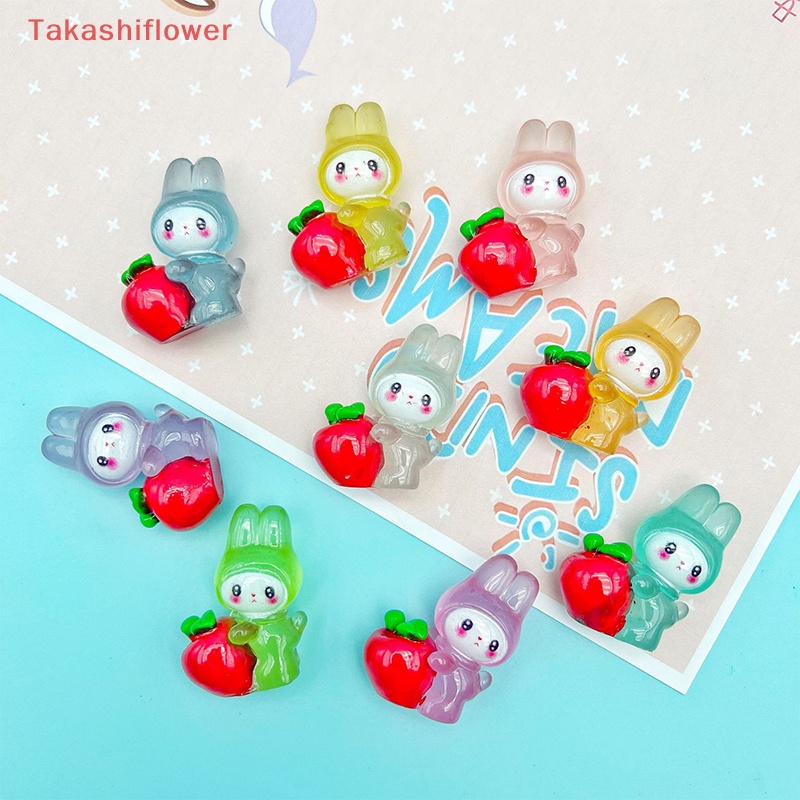 Bộ 2 Đồ trang trí Thỏ Bunny Hoạt Hình Phát Sáng Dùng Trang Trí Tiểu Cảnh