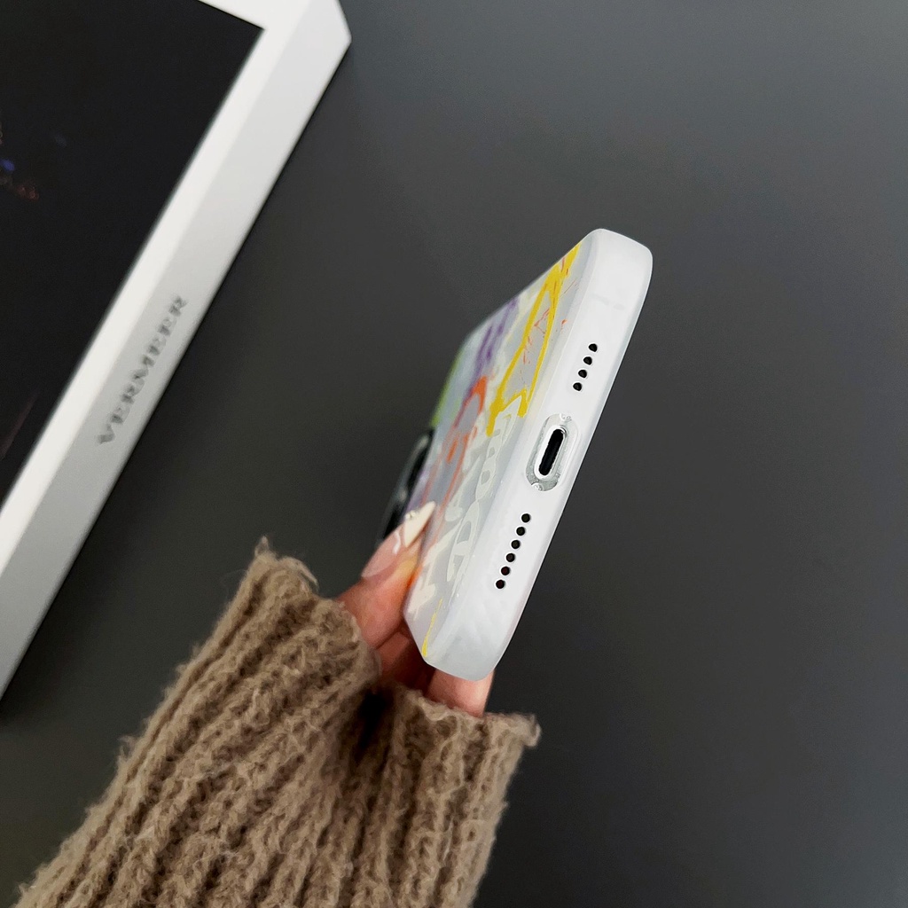 Ốp Điện Thoại Tpu Mềm Chống Sốc Hai Mặt Trong Suốt Họa Tiết Mặt Cười Graffiti Cho iPhone 14 13 12 11 Pro Max