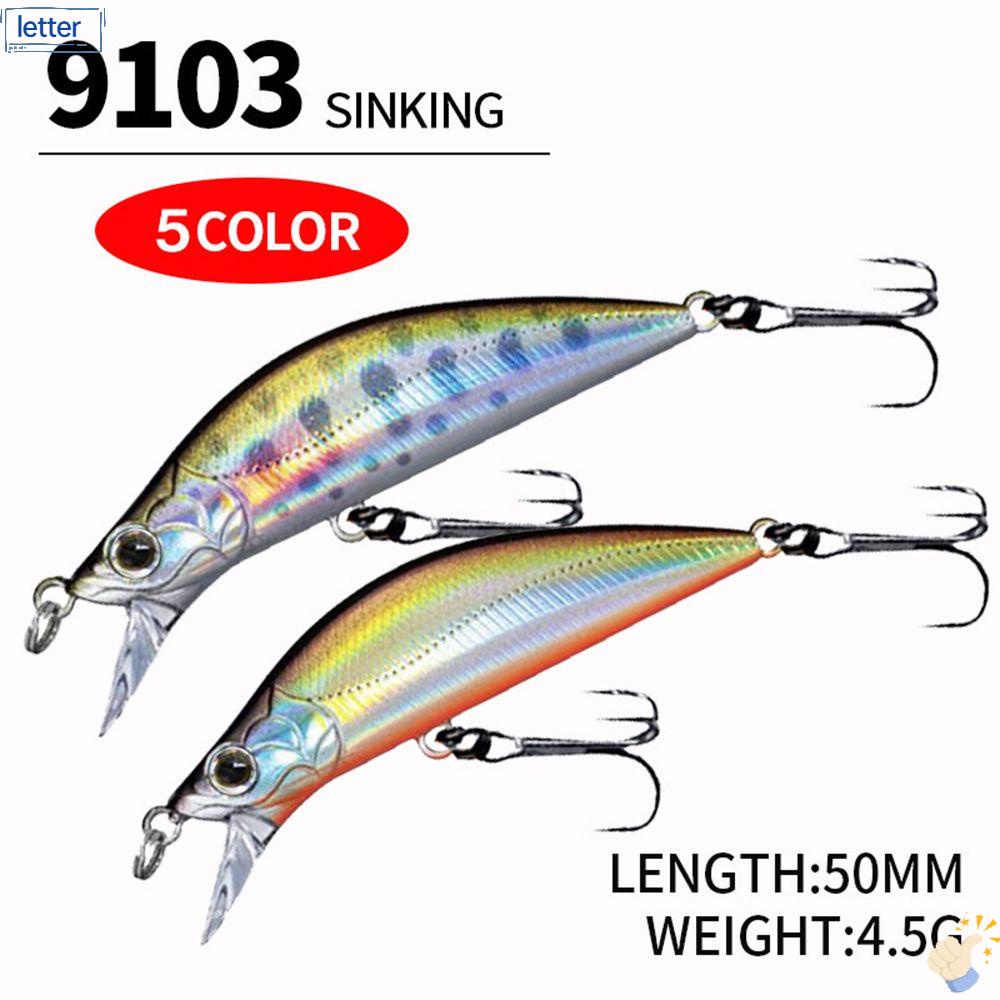 Set 2 Mồi Giả Nhử Cá Bằng Nhựa Chất Lượng Cao Gắn Kèm Móc Câu Tiện Dụng