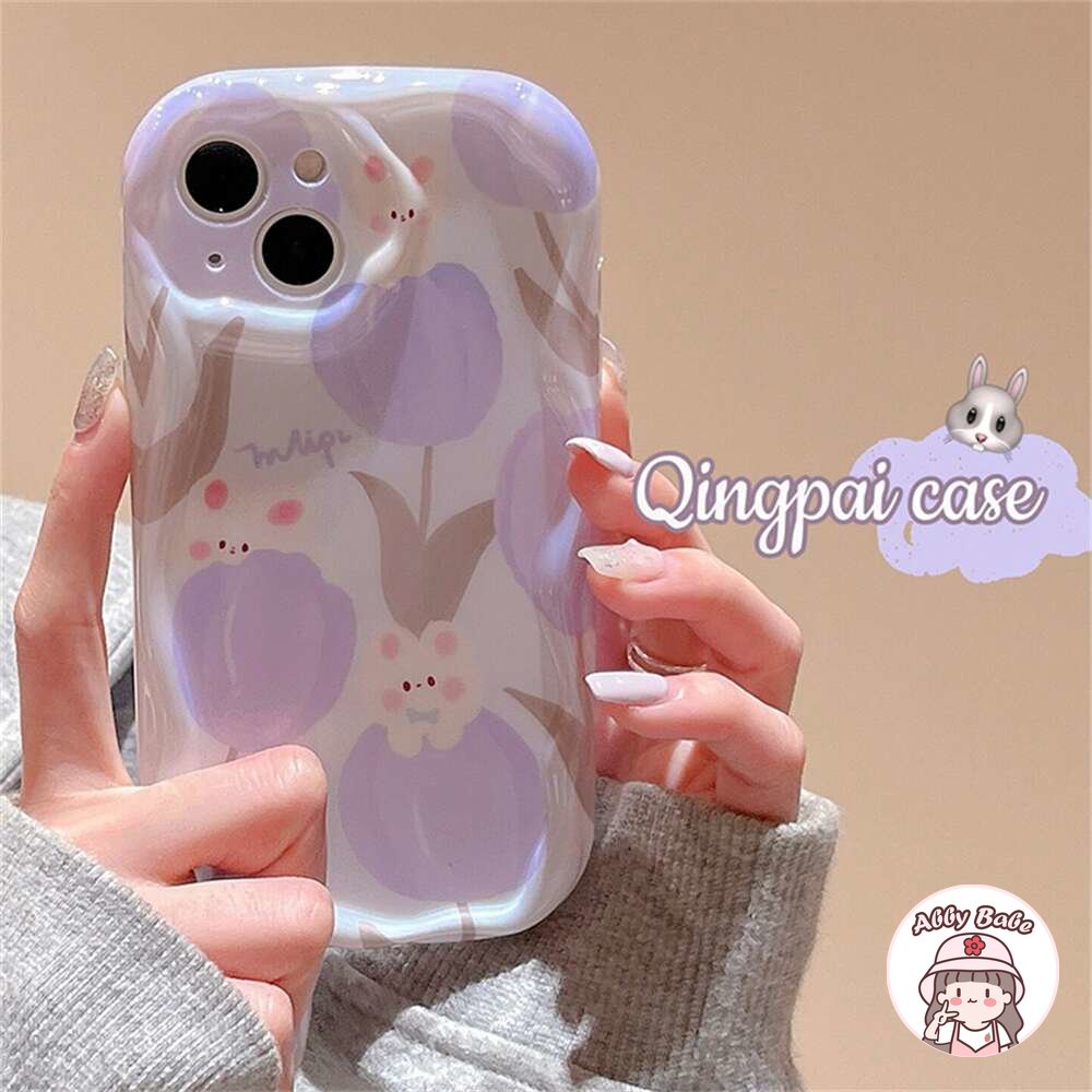 Ốp Điện Thoại TPU Mềm Bo Viền Hình Hoa Tulip / Thỏ 3D Chống Bẩn Gắn Giá Đỡ IPhone 14 Pro Max 12 11 Pro Max X XS 7Plus