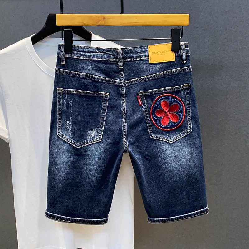 Quần Short Denim Thêu Hình Rồng Phong Cách Thời Trang Mùa Hè Mới 2023