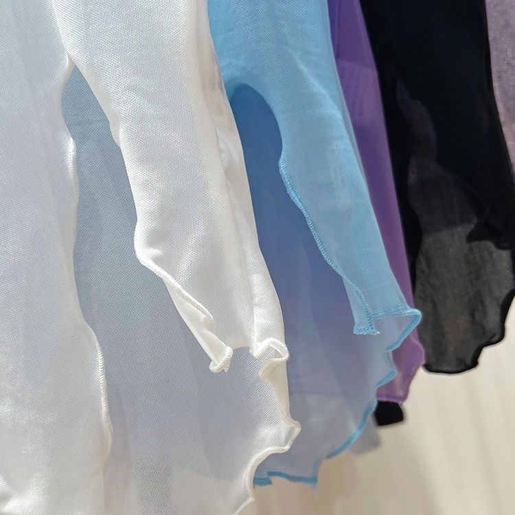 Áo Thun Tay Dài Chống Nắng Vải Lụa Lạnh Xuyên Thấu Gợi Cảm Thời Trang Mùa Hè Cho Nữ